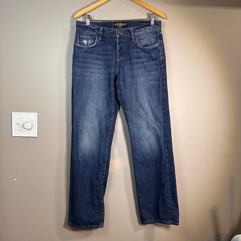 Lucky Brand 221 Original Straight Jeans‎ Mens 33x32 Medium Wash Blue Denim